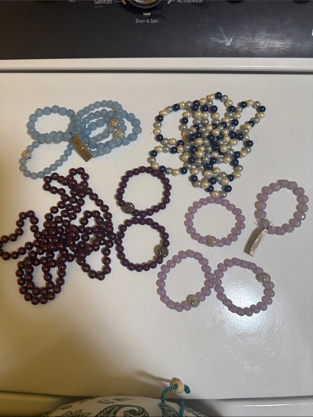 Chico's Beaded Bracelet Set in Light Blue, Navy, Pearl, Plum and Lavender